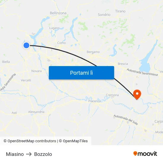 Miasino to Bozzolo map