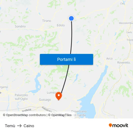 Temù to Caino map
