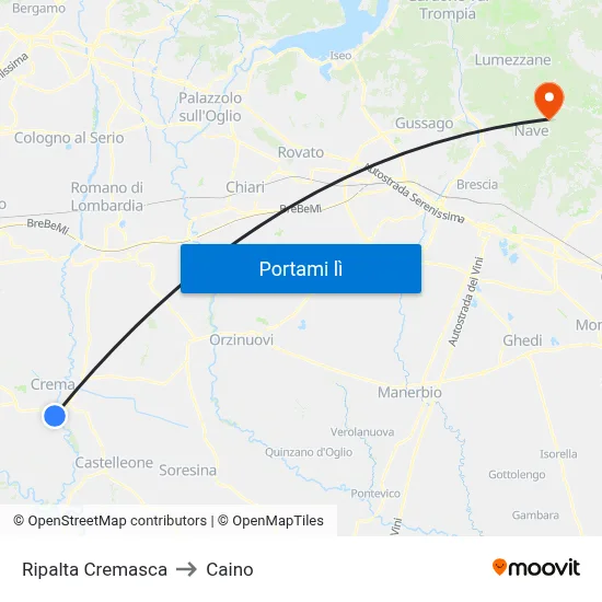 Ripalta Cremasca to Caino map