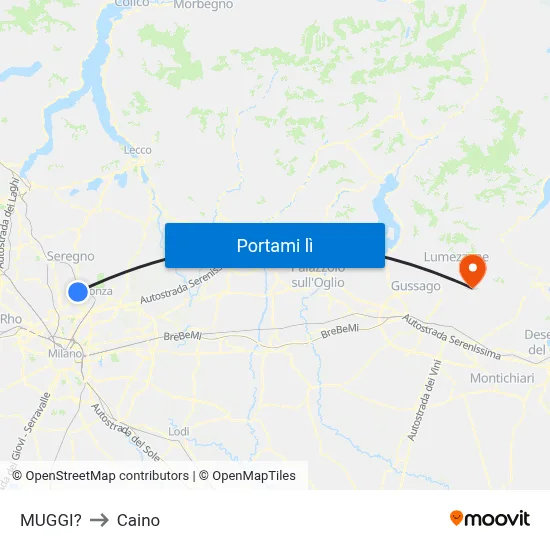 MUGGI? to Caino map