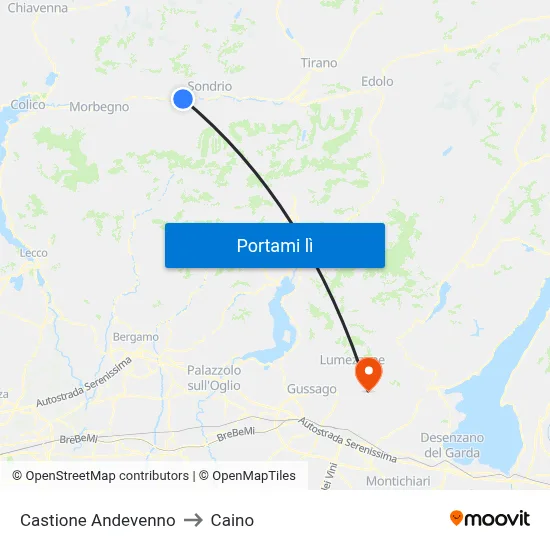 Castione Andevenno to Caino map