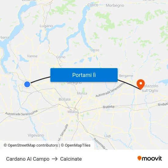 Cardano Al Campo to Calcinate map