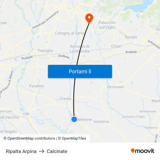 Ripalta Arpina to Calcinate map