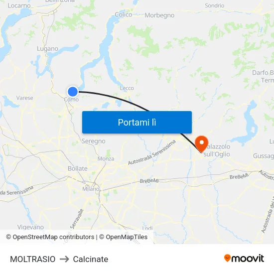 MOLTRASIO to Calcinate map