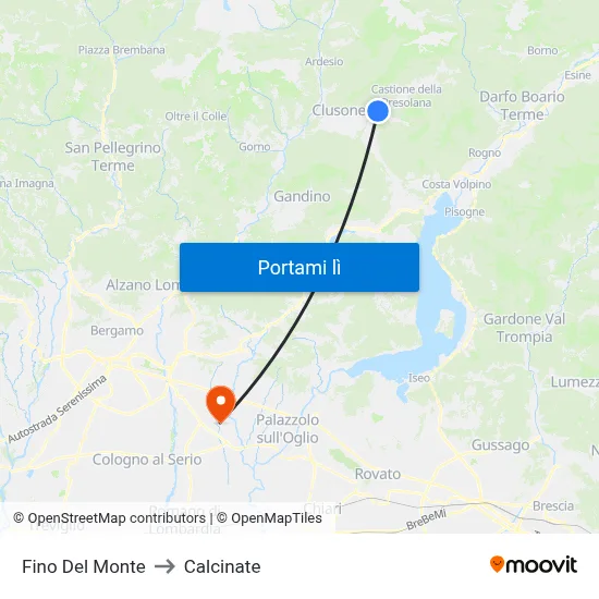 Fino Del Monte to Calcinate map