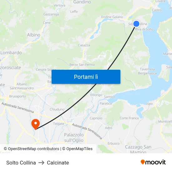 Solto Collina to Calcinate map