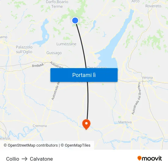 Collio to Calvatone map