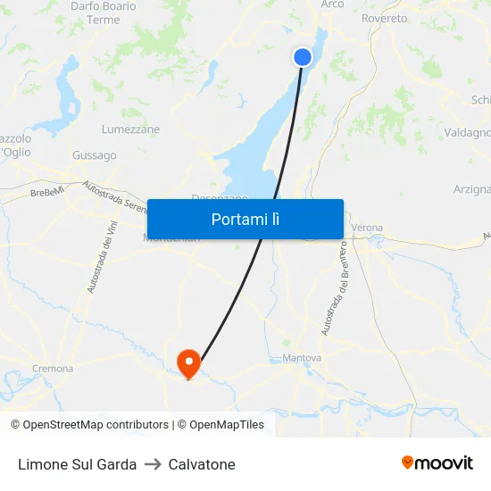 Limone Sul Garda to Calvatone map
