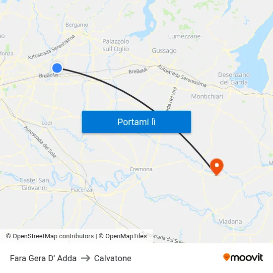 Fara Gera D' Adda to Calvatone map