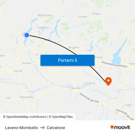 Laveno-Mombello to Calvatone map