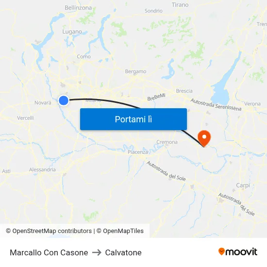 Marcallo Con Casone to Calvatone map