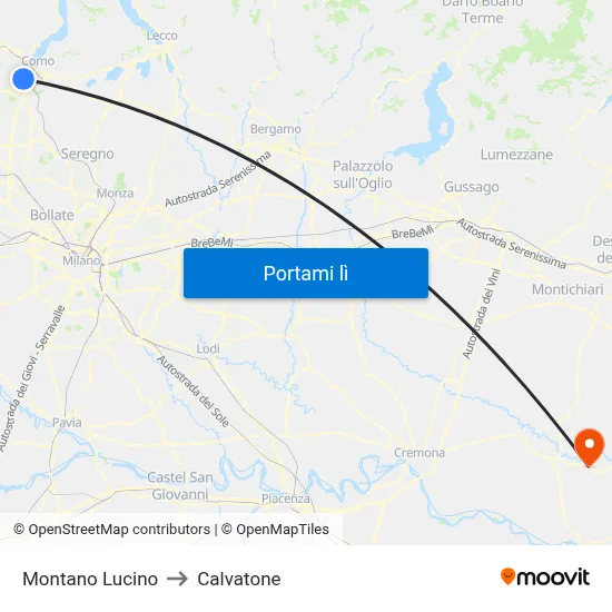 Montano Lucino to Calvatone map