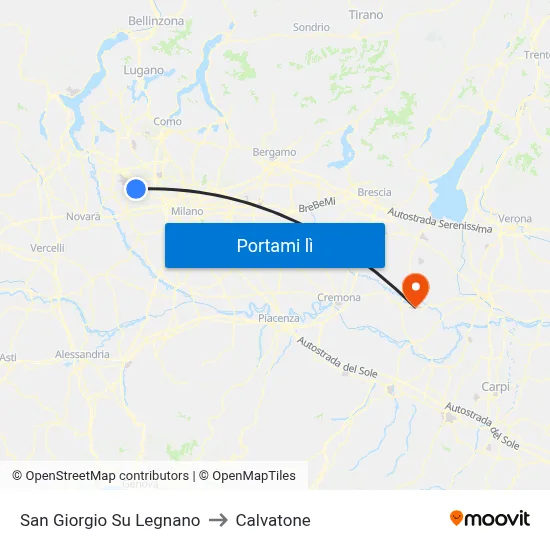 San Giorgio Su Legnano to Calvatone map