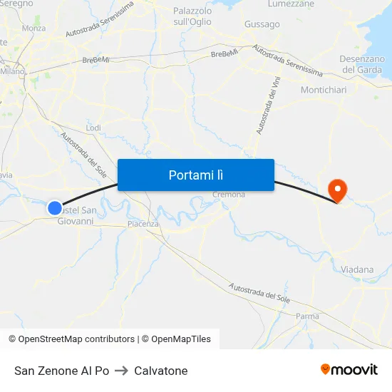 San Zenone Al Po to Calvatone map