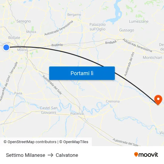 Settimo Milanese to Calvatone map
