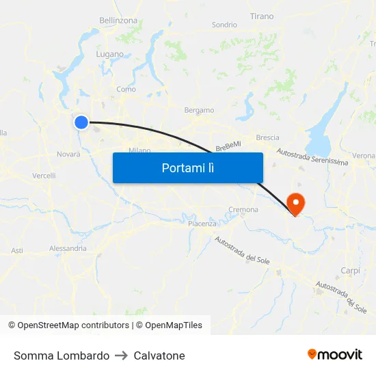 Somma Lombardo to Calvatone map
