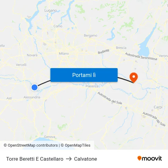Torre Beretti E Castellaro to Calvatone map