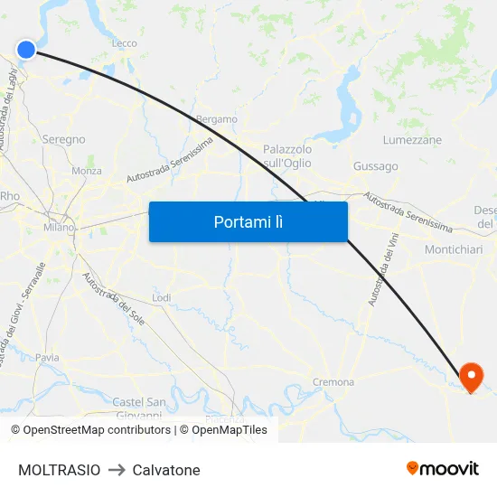 MOLTRASIO to Calvatone map