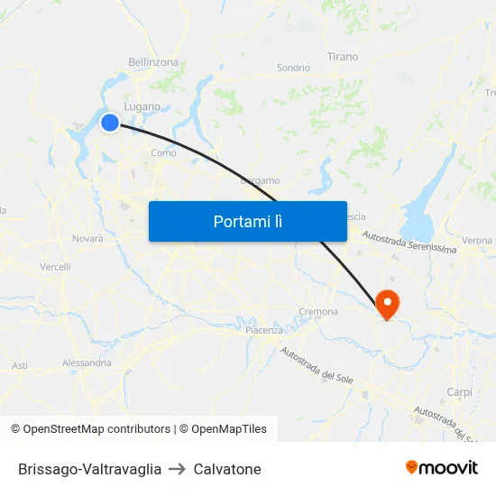 Brissago-Valtravaglia to Calvatone map
