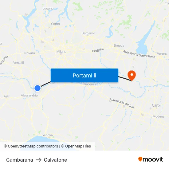 Gambarana to Calvatone map
