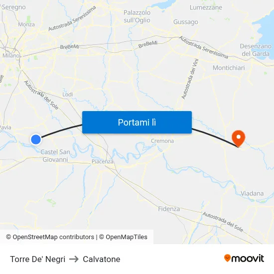 Torre De' Negri to Calvatone map