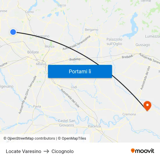 Locate Varesino to Cicognolo map