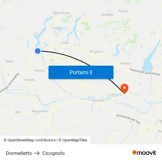 Dormelletto to Cicognolo map