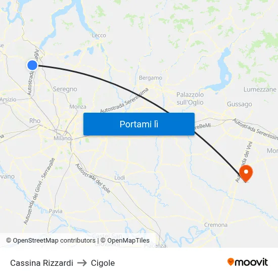 Cassina Rizzardi to Cigole map
