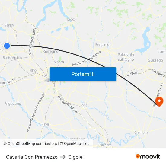Cavaria Con Premezzo to Cigole map