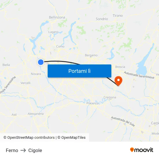 Ferno to Cigole map