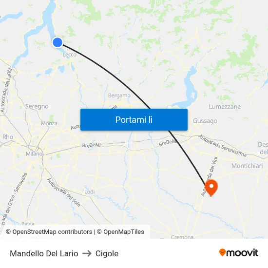 Mandello Del Lario to Cigole map