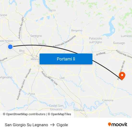 San Giorgio Su Legnano to Cigole map
