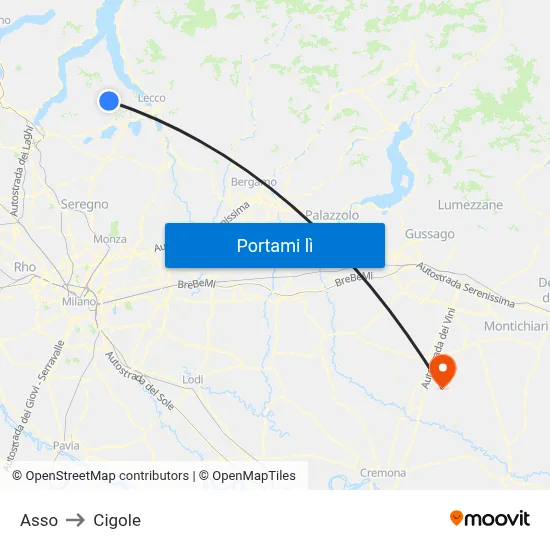 Asso to Cigole map