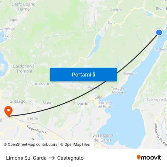 Limone Sul Garda to Castegnato map