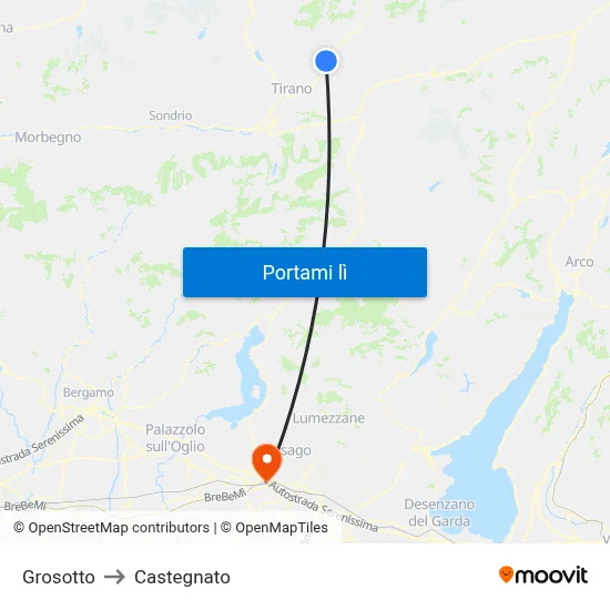 Grosotto to Castegnato map