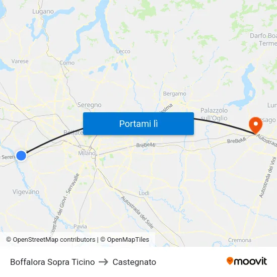 Boffalora Sopra Ticino to Castegnato map