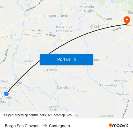 Borgo San Giovanni to Castegnato map