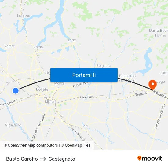 Busto Garolfo to Castegnato map