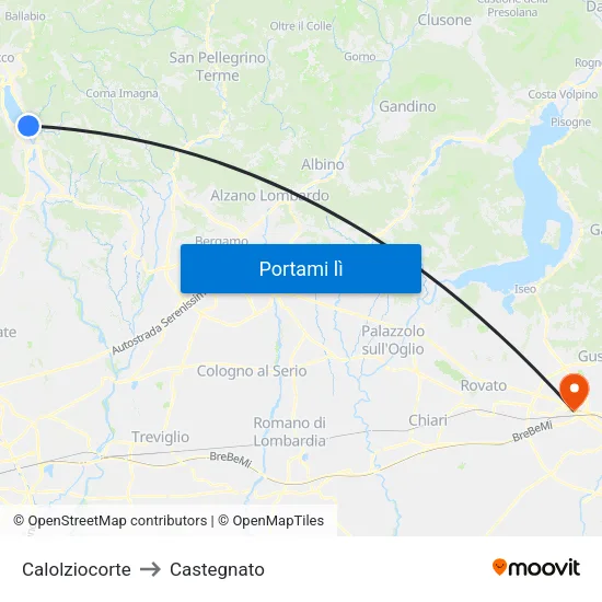 Calolziocorte to Castegnato map