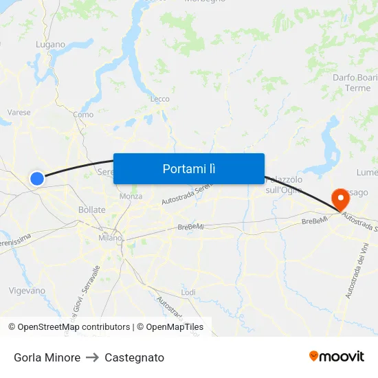 Gorla Minore to Castegnato map