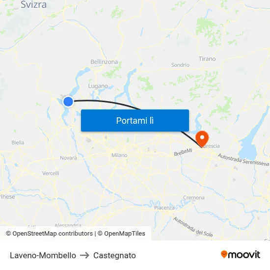Laveno-Mombello to Castegnato map