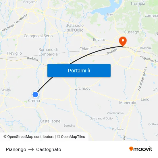 Pianengo to Castegnato map