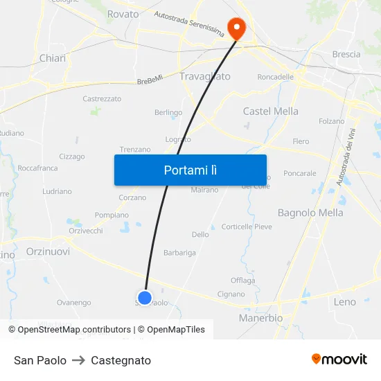 San Paolo to Castegnato map