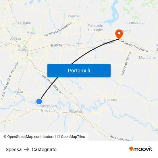 Spessa to Castegnato map