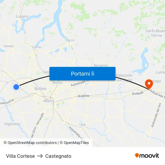 Villa Cortese to Castegnato map