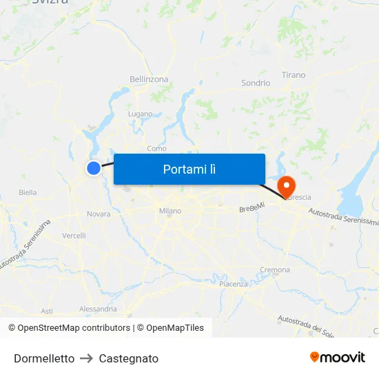 Dormelletto to Castegnato map