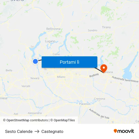 Sesto Calende to Castegnato map