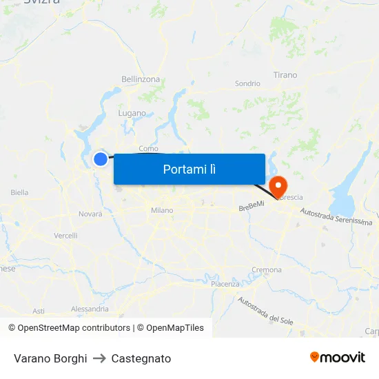 Varano Borghi to Castegnato map