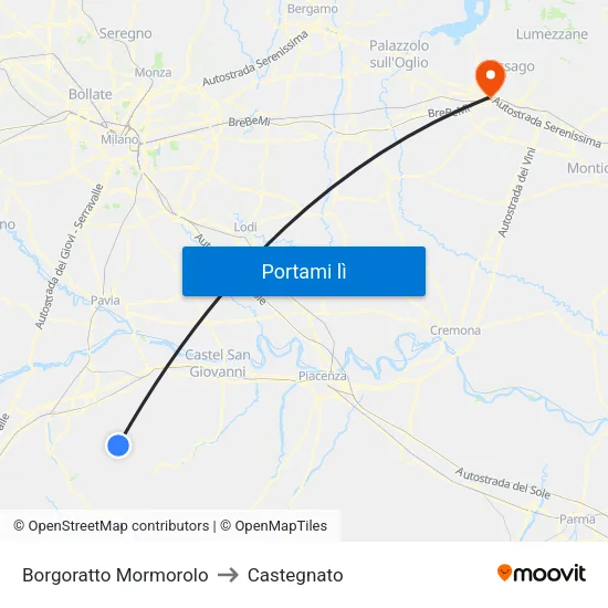Borgoratto Mormorolo to Castegnato map