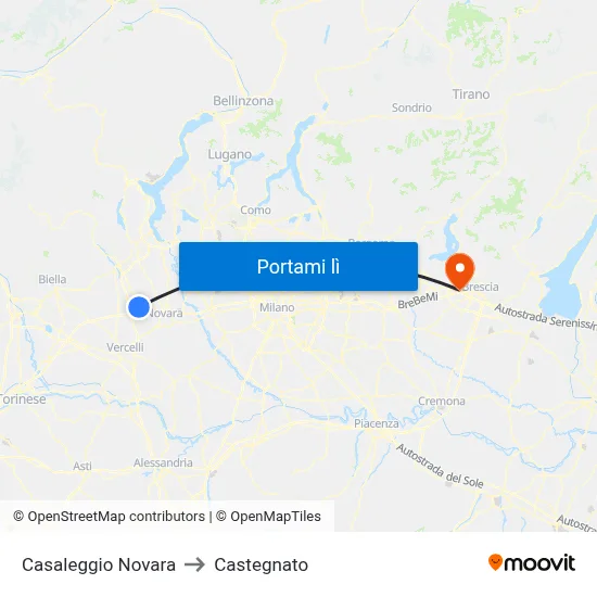 Casaleggio Novara to Castegnato map